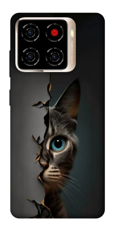 Чехол на ZTE Blade A56 Кот-подглядыватель v2 фото 1 из 1
