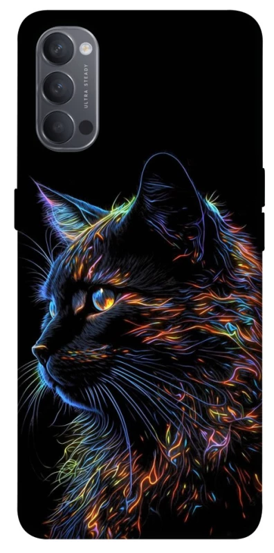 Чохол на Oppo Reno 4 Чорний кіт фото 1 з 1