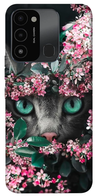 Чохол на TECNO Spark 8C Кіт в квітах фото 1 з 1