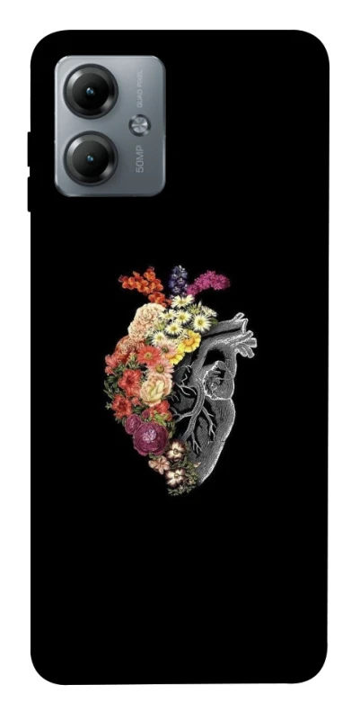Чехол на Motorola Moto G14 Heart with flowers фото 1 из 1