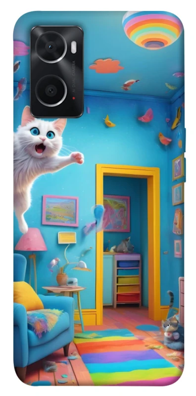 Чохол на Oppo A76 4G crazy cat фото 1 з 1