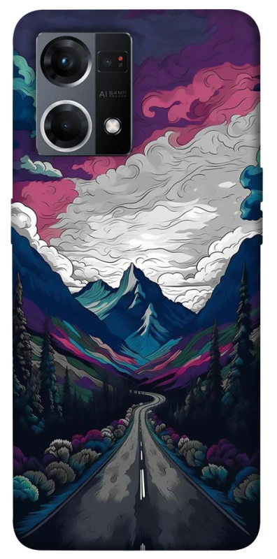 Чехол на Oppo Reno 7 4G Нарисованные горы фото 1 из 1