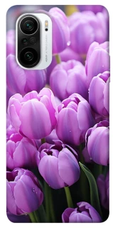 Чехол на Xiaomi Redmi K40 / K40 Pro / K40 Pro+ / Poco F3 Фиолетовые тюльпаны фото 1 из 1