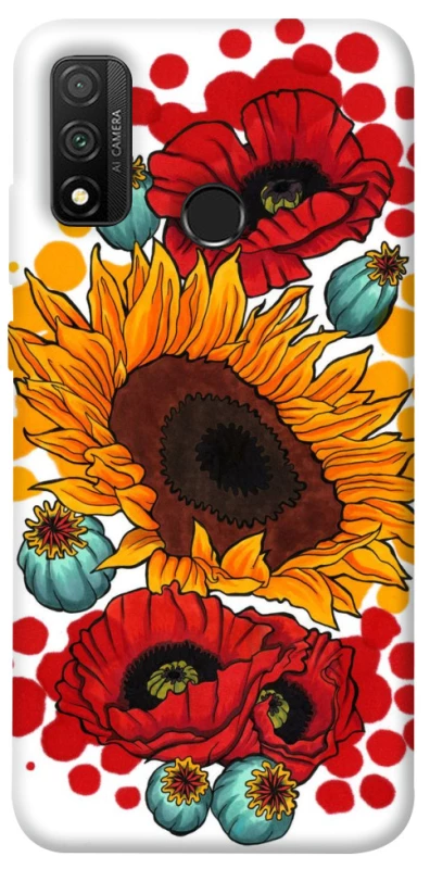 Чохол на Huawei P Smart (2020) Соняшники та маки фото 1 з 1