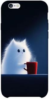 Чехол на Apple iPhone 6/6s plus (5.5") Чехол кот с кофе фото 1 из 1