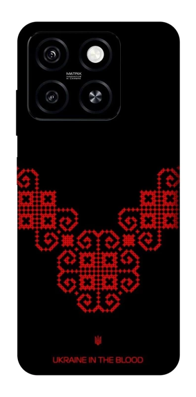 Чехол на ZTE Blade A55 4G Черно-красная вышиванка фото 1 из 1