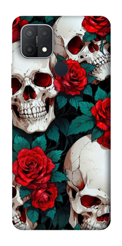 Чохол на Oppo A15s / A15 skull and rose фото 1 з 1