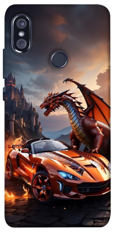 Чехол на Xiaomi Redmi Note 5 Pro / Note 5 (AI Dual Camera) Сar and dragon фото 1 из 1