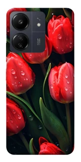 Чехол на Xiaomi Poco C65 Красные тюльпаны фото 1 из 1