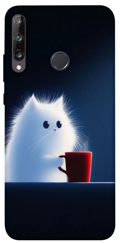 Чехол на Huawei P40 Lite E Чехол кот с кофе фото 1 из 1