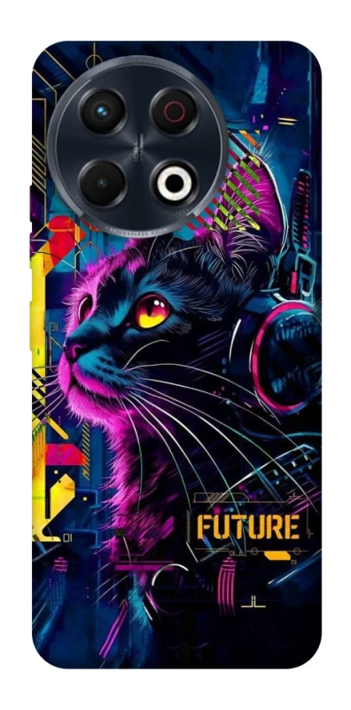 Чехол на TECNO Spark 30 Pro (KL7) Cyber Cat v2 фото 1 из 1