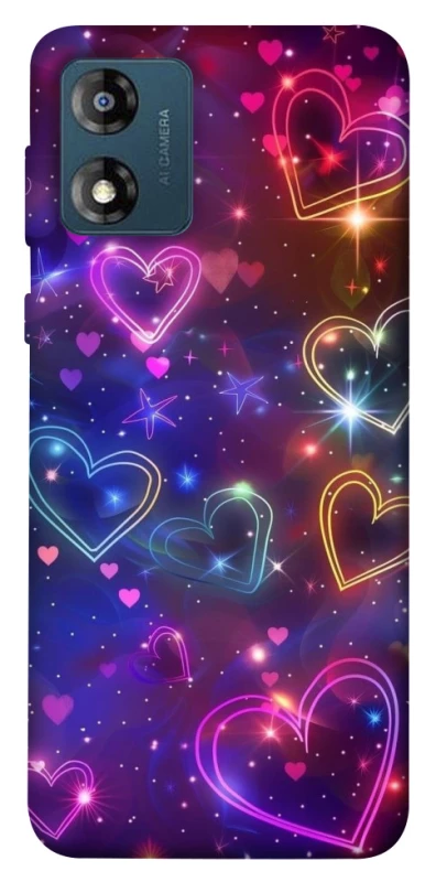 Чохол на Motorola Moto E13 Drawn hearts фото 1 з 1