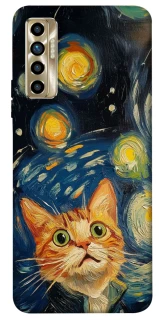 Чехол на TECNO Camon 17P paint cat фото 1 из 1