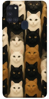 Чехол на Samsung Galaxy A21s Colorful Cat Collage фото 1 Чехол на Samsung Galaxy A21s Colorful Cat Collage фото 1 из 1