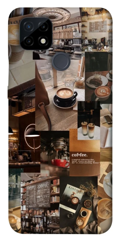 Чохол на Realme C21 Coffee collage ver.2 фото 1 з 1