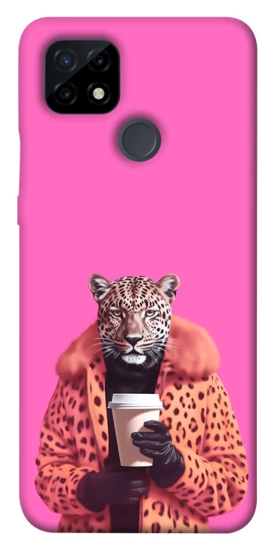 Чехол на Realme C21 Леопард с кофе фото 1 из 1