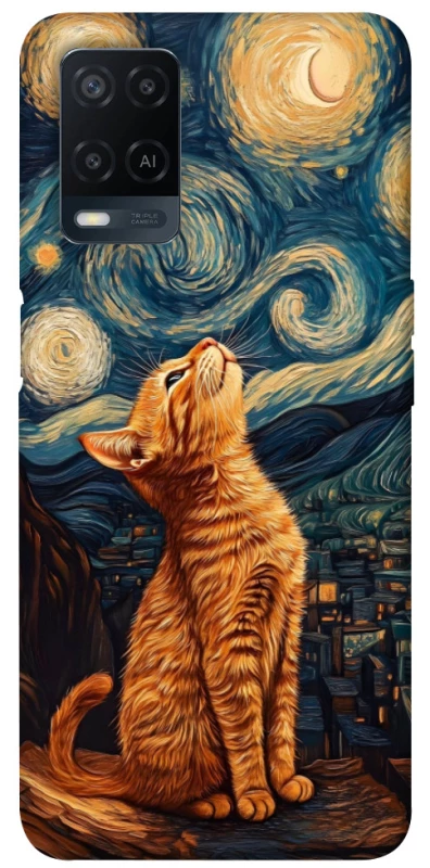 Чохол на Oppo A54 4G van gogh cat фото 1 з 1