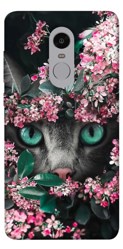 Чехол на Xiaomi Redmi Note 4X / Note 4 (Snapdragon) Кот в цветах фото 1 из 1