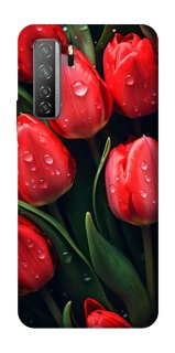 Чохол на Huawei Nova 7 SE Червоні тюльпани фото 1 Чохол на Huawei Nova 7 SE Червоні тюльпани фото 1 з 1
