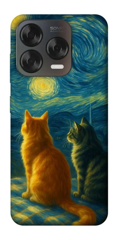 Чехол на ZTE Blade V70 Design Cats under the stars фото 1 из 2