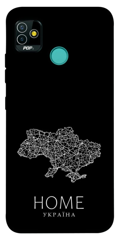 Чохол на TECNO POP 5 Ukraine black map фото 1 з 1