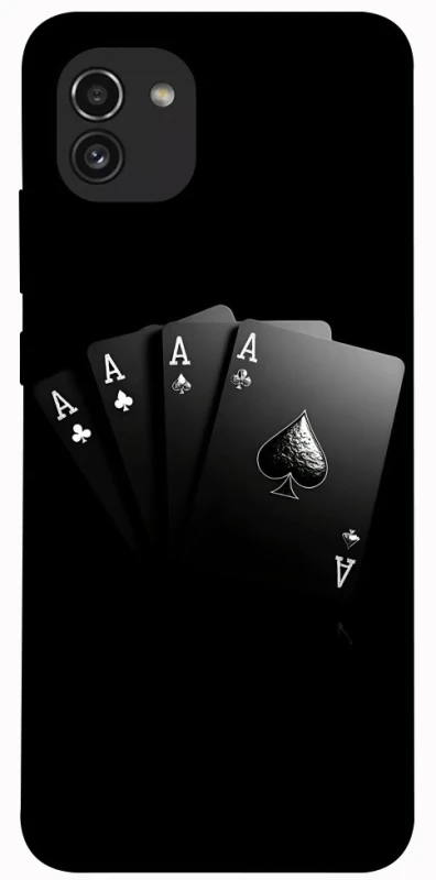 Чохол на Samsung Galaxy A03 Black Cards фото 1 з 1