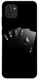Чохол на Samsung Galaxy A03 Black Cards фото 1 з 1