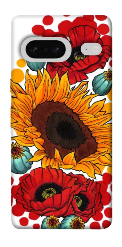 Чохол на Google Pixel 7 Соняшники та маки фото 1 з 1