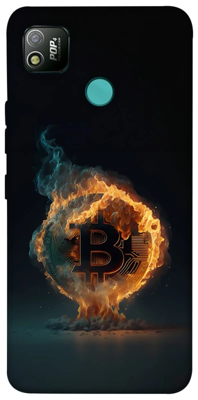 Чехол на TECNO POP 4 Fire Bitcoin фото 1 из 1