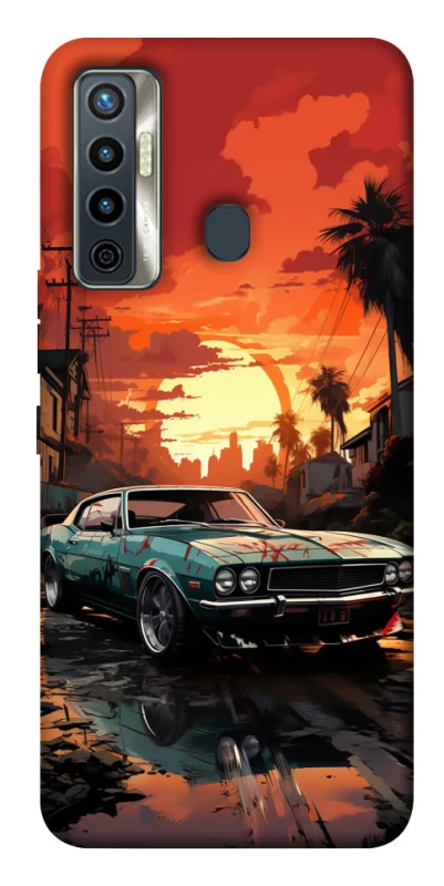 Чехол на TECNO Camon 17 Car at sunset фото 1 из 1