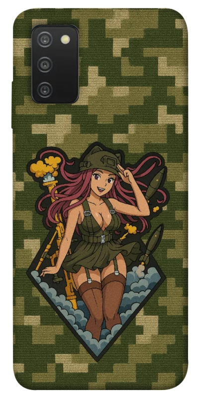 Чохол на Samsung Galaxy A03s Military Waifu фото 1 з 1