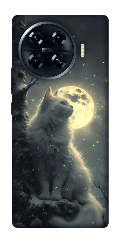 Чохол на TECNO Spark 20 Pro+ Кіт під місяцем фото 1 з 1