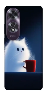 Чехол на Oppo A60 Чехол кот с кофе фото 1 из 1