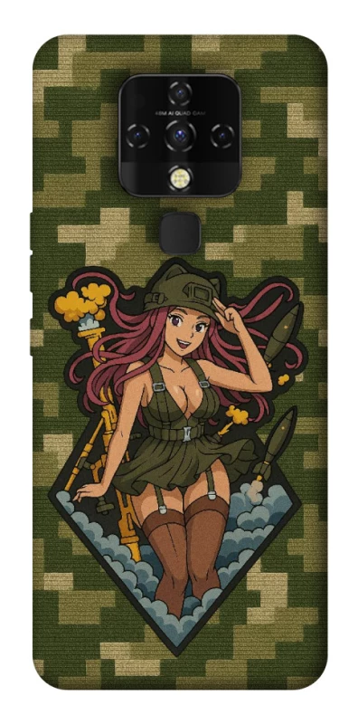 Чохол на TECNO Camon 16 SE Military Waifu фото 1 з 1