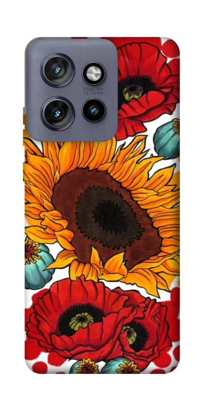Чехол на Motorola Edge 50 Neo Подсолнечники и маки фото 1 из 1