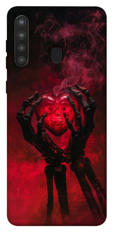 Чохол на Samsung Galaxy A21 Heart in the hands of a skeleton фото 1 з 1