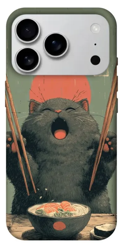 Чехол на Apple iPhone 18 Pro Max Hungry Cat фото 1 из 1
