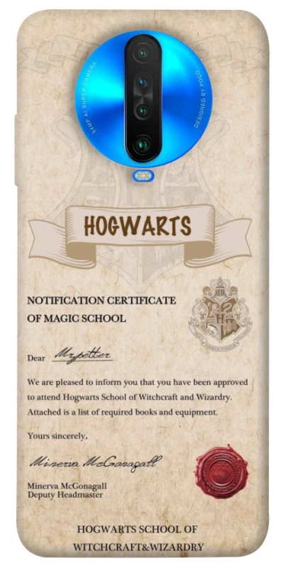 Чохол на Xiaomi Poco X2 The Hogwarts acceptance letter фото 1 з 1