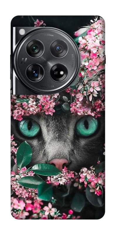 Чохол на OnePlus 12 Кіт в квітах фото 1 з 1