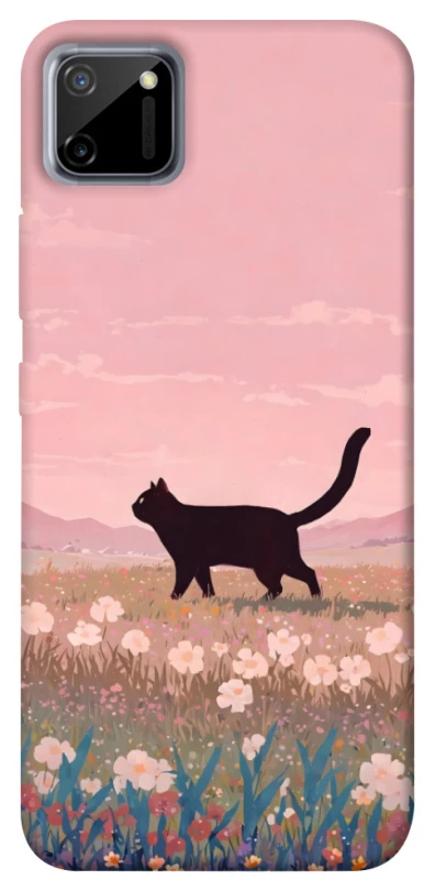 Чехол на Realme C11 cat on a field фото 1 из 1