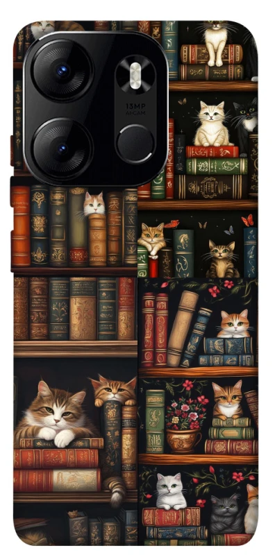 Чехол на Tecno Spark Go 2023 Cats & Books фото 1 из 1