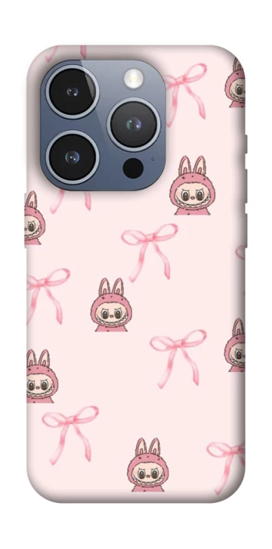 Чехол на Apple iPhone 16 Pro Pink bows and Labubus фото 1 из 1