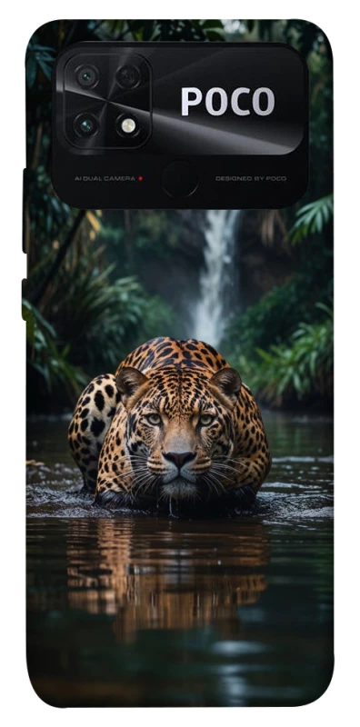 Чохол на Xiaomi Poco C40 Leopard in water фото 1 з 1