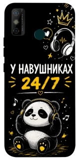 Чехол на TECNO Spark 6 Go У навушниках 24/7 фото 1 из 1