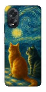 Чехол на Oppo A18 Cats under the stars фото 1 из 1