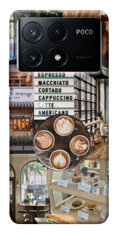 Чохол на Xiaomi Poco X6 Coffee collage ver.5 фото 1 з 1