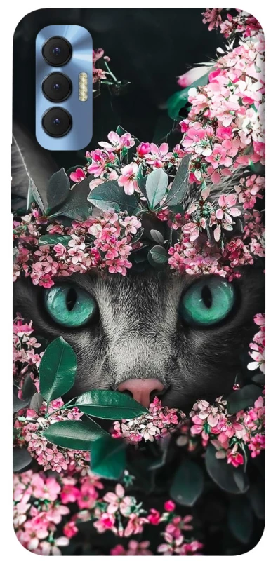 Чехол на TECNO Spark 8P Кот в цветах фото 1 из 1