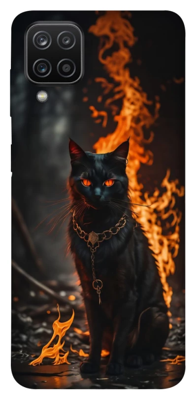 Чехол на Samsung Galaxy A12 Огненный кот фото 1 из 1