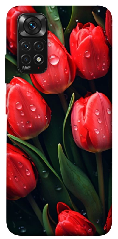 Чохол на Xiaomi Redmi Note 11 (Global) / Note 11S Червоні тюльпани фото 1 з 1