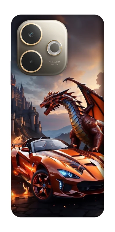 Чехол на Oppo A5 Pro 4G Сar and dragon фото 1 из 1